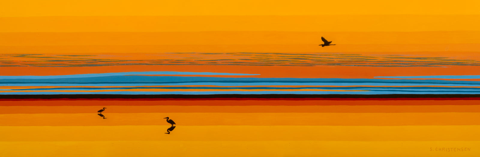 Blue Herons at Sunset PEI